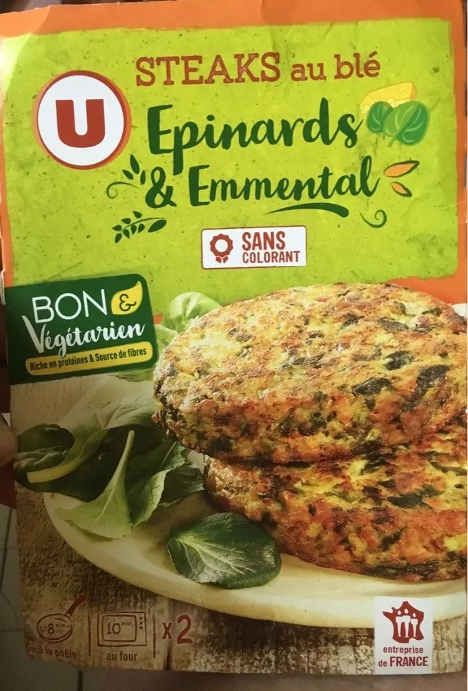 Steaks au blé Epinards et Emmental