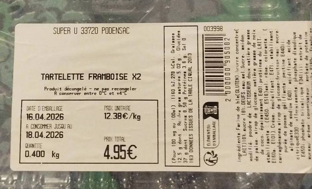 Tartelette framboise