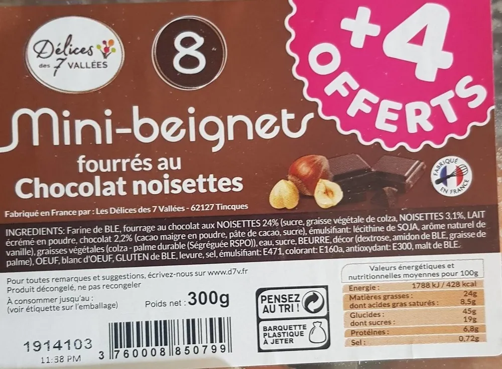 Mini-beignets chocolat noisettes