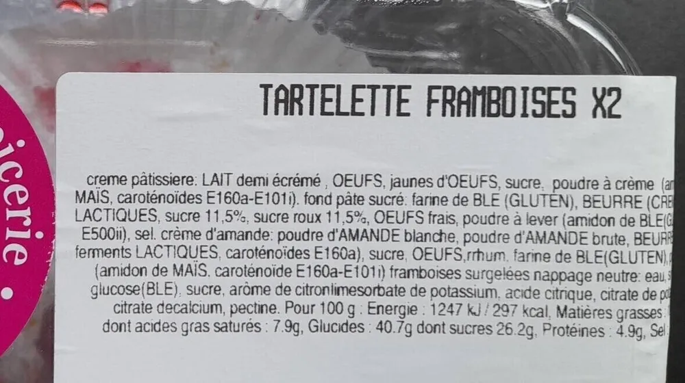 Tartelette framboises