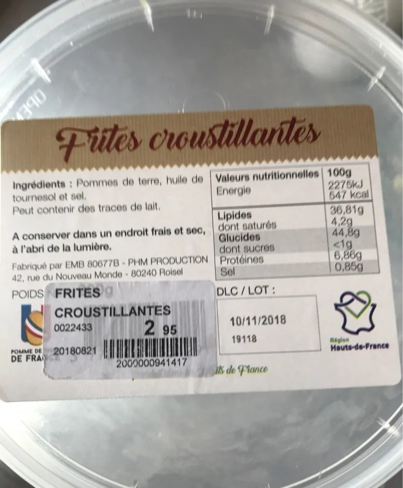 Frites croustillantes