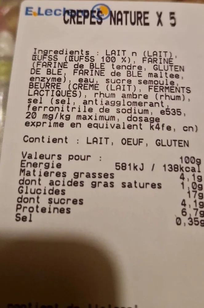 crêpes nature