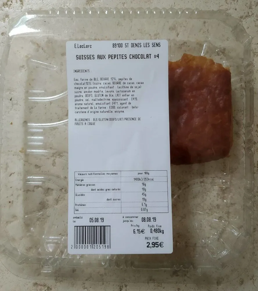 Suisses aux pépites de chocolat x