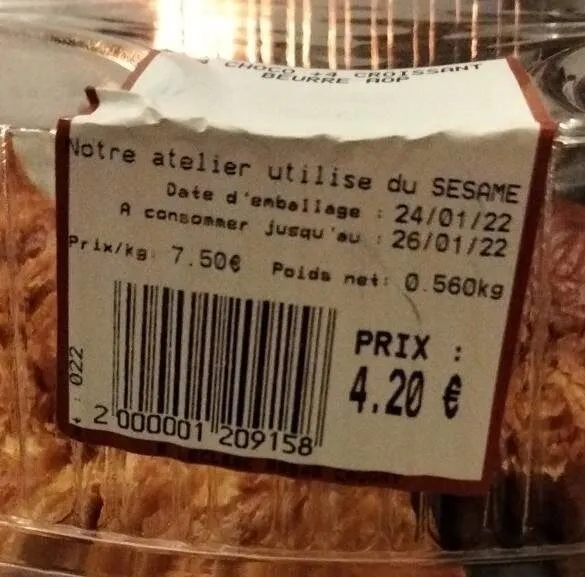 4 choco + 4 croissants beurre aop