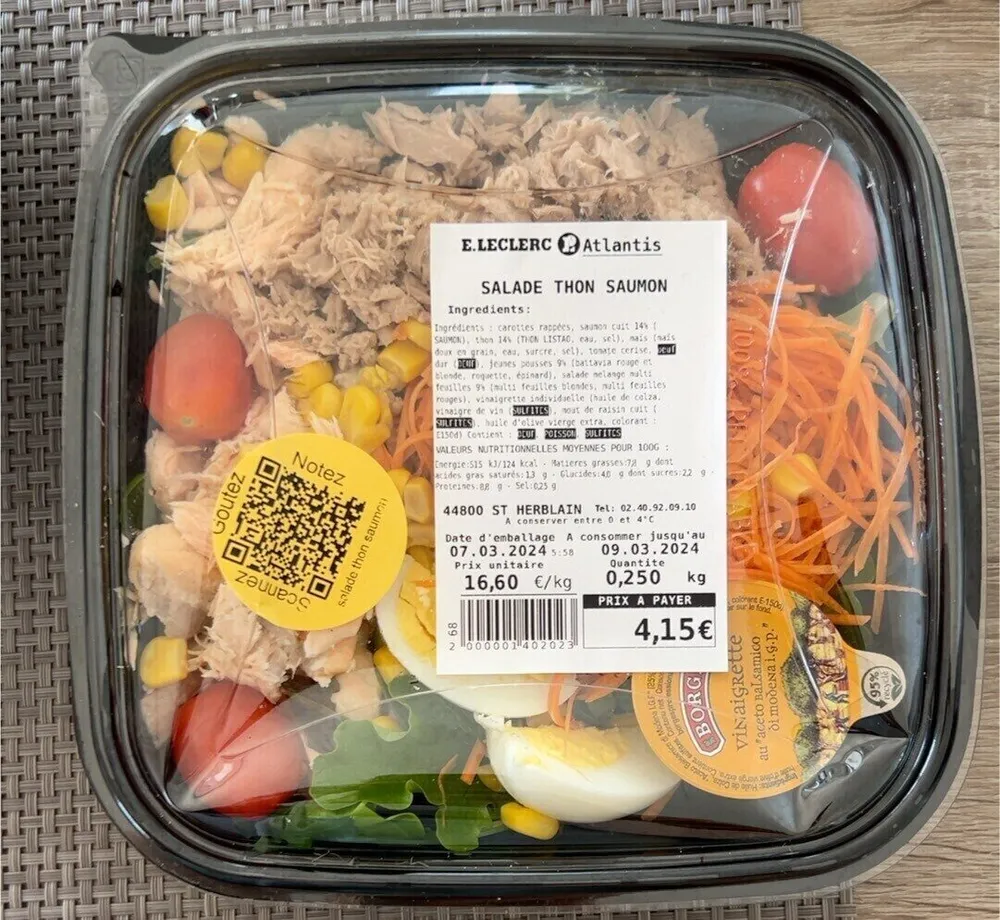 Salade thon saumon Leclerc Atlantis