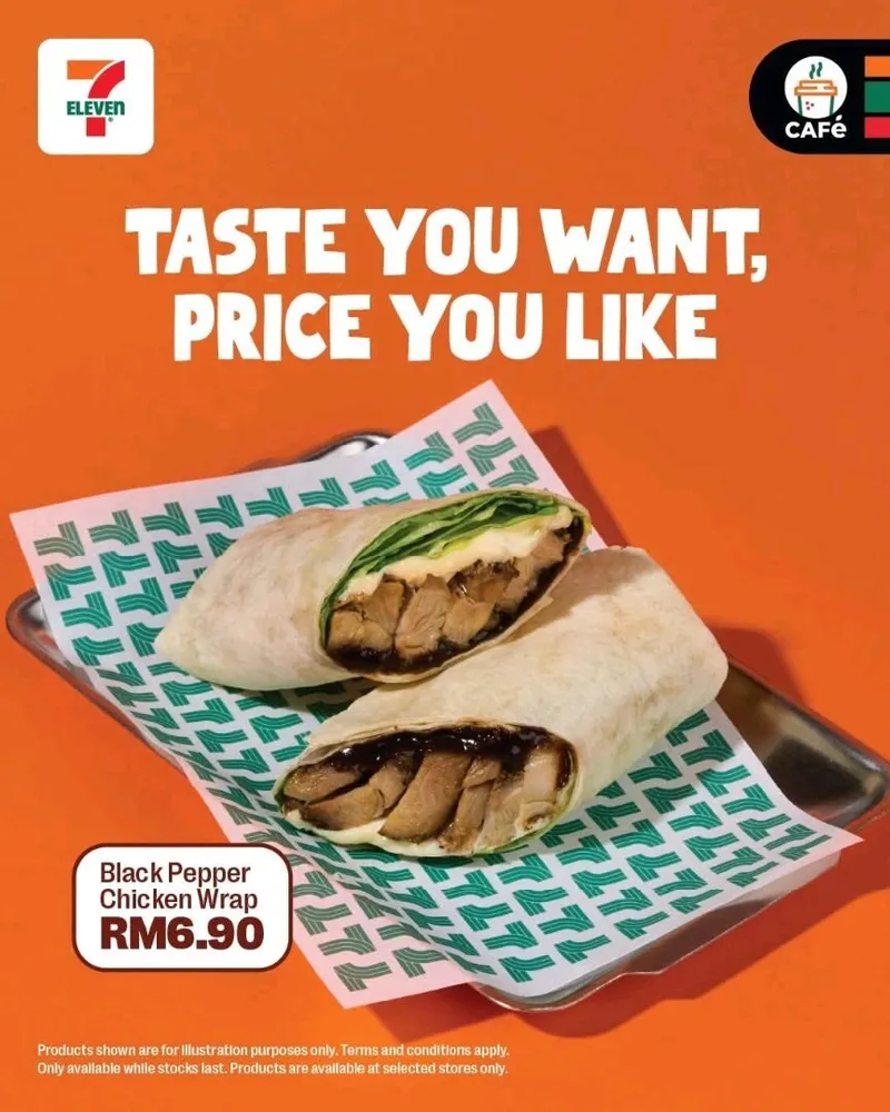 7-11 Black Pepper Chicken Wrap