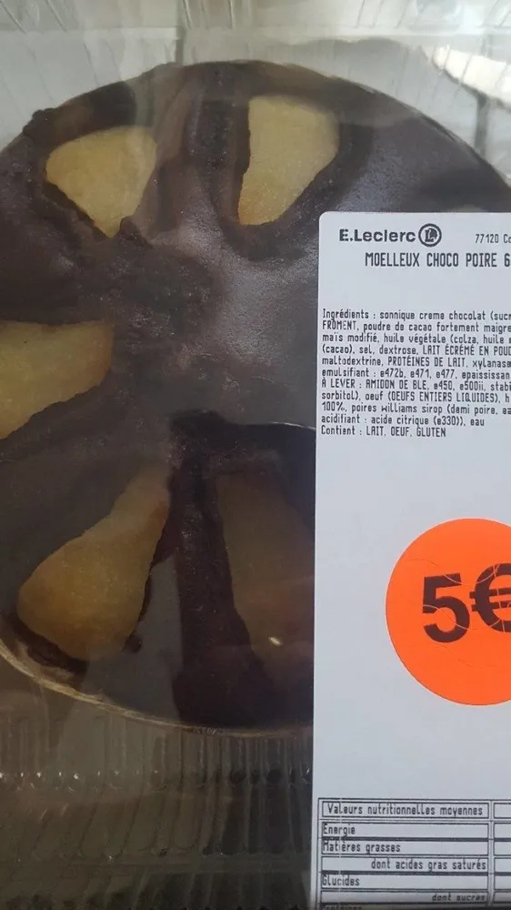 moelleux chocolat poire