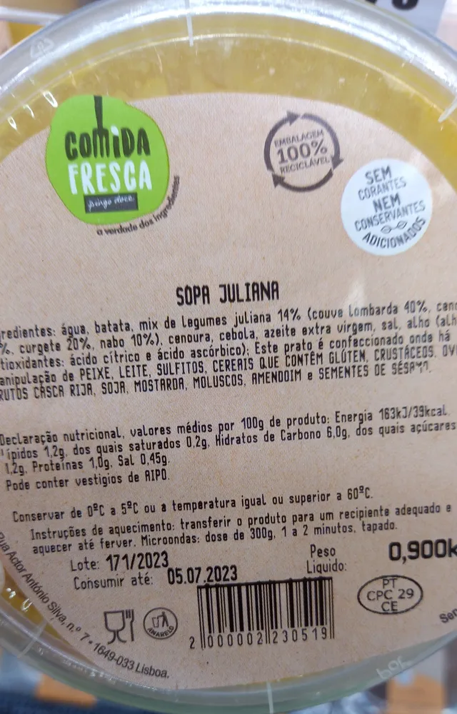 Sopa Juliana 900g