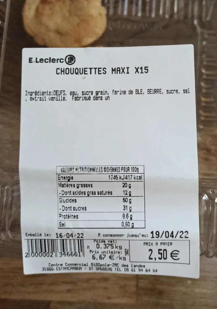 Chouquettes maxi x15