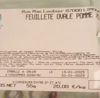 Feuilleté ovale pomme