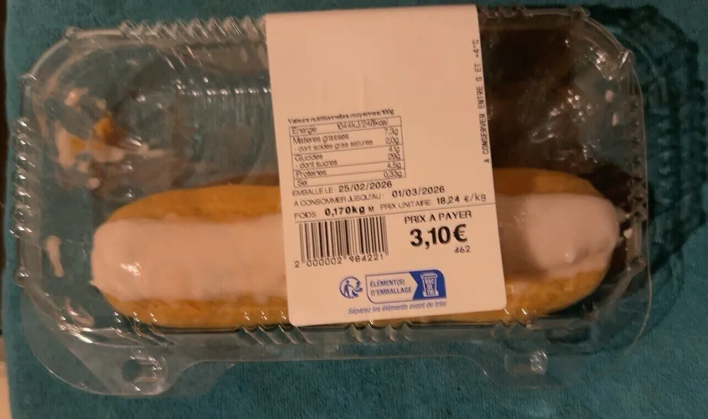 Éclairs vanilles par 2