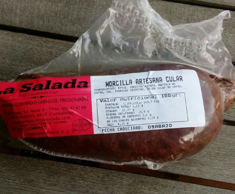 Morcilla artesanal cular