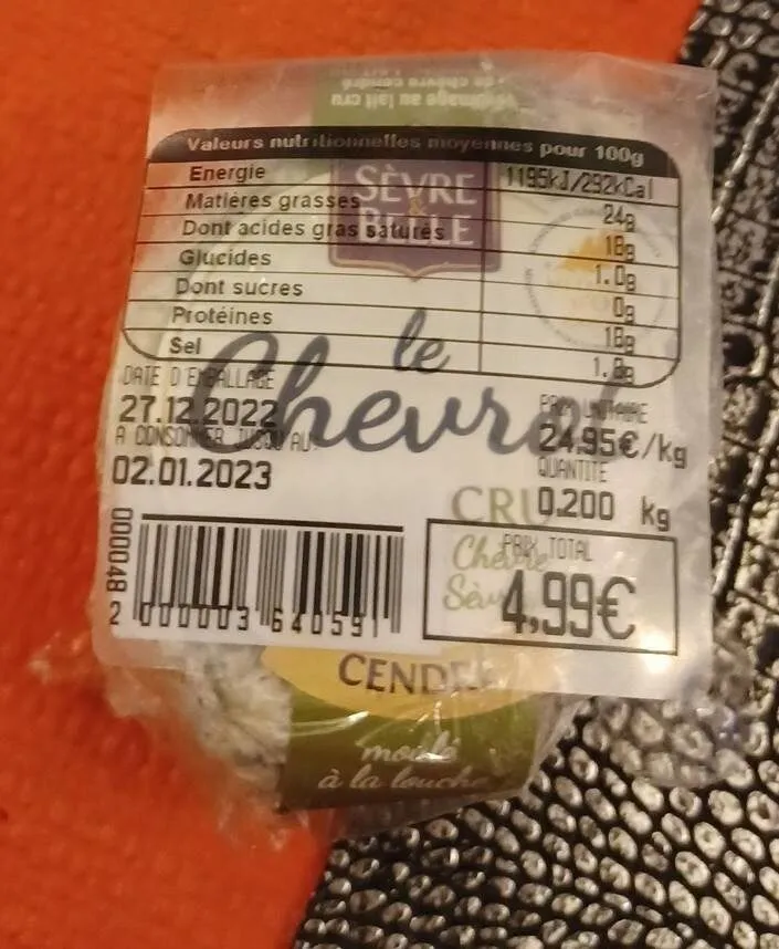 Chevrot au lait cru cendre