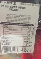 Poulet entier herbes de provences
