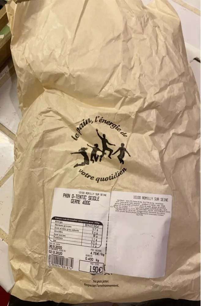 Pain seigle germe 400g