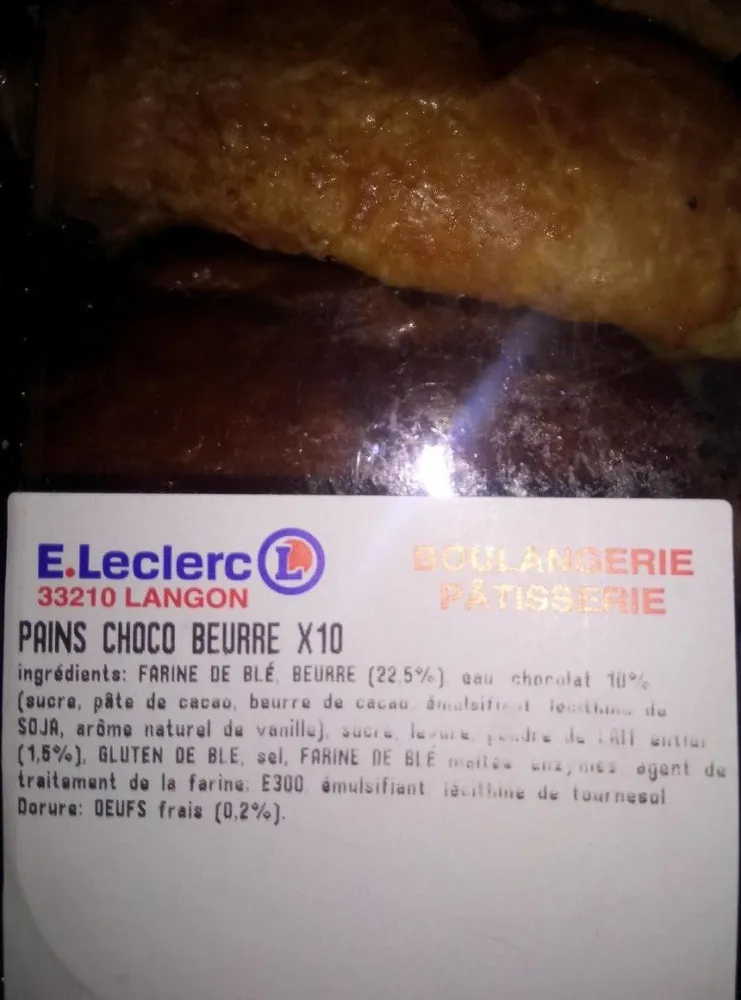 Pains au chocolat au beurre Leclerc x10