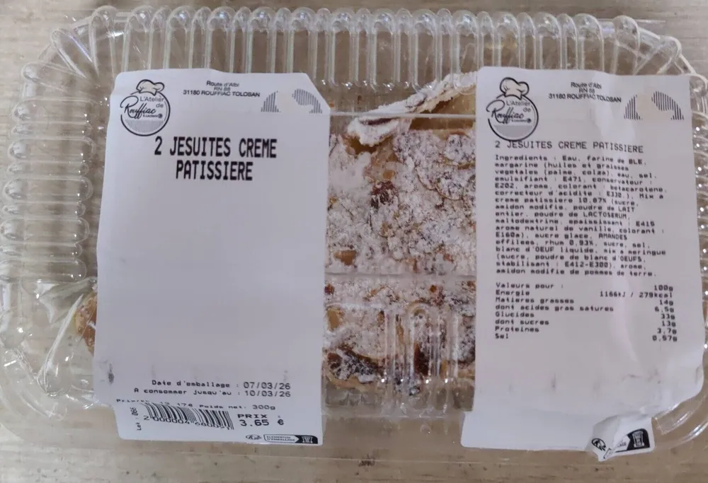 Jésuites crème pâtissière