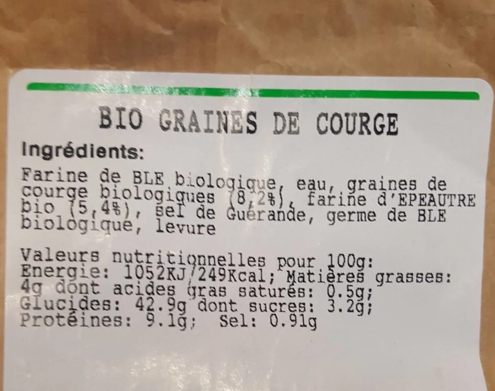 Bio graines de courge