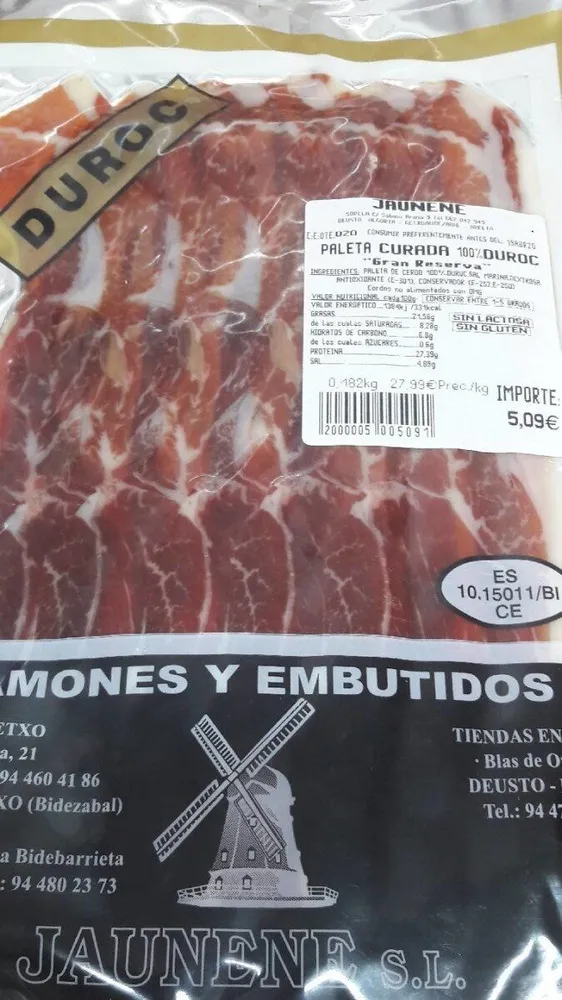 Paleta Curada 100% Duroc
