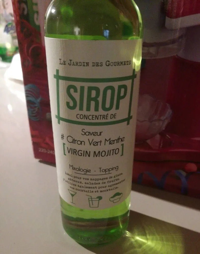Sirop concentré de saveur Citron Vert Menthe