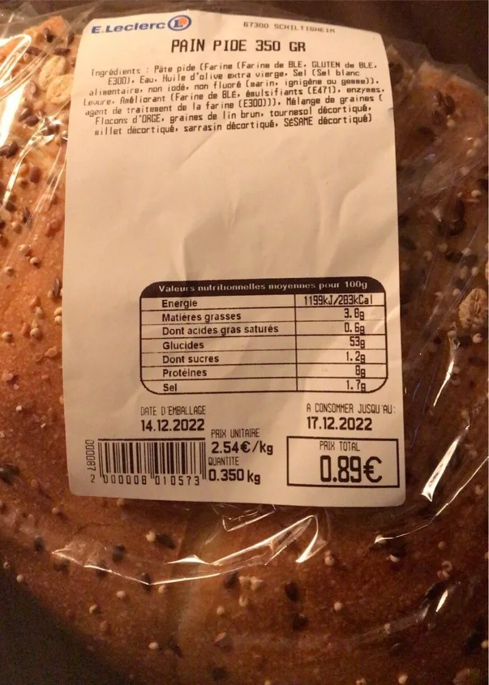 Pain pide 350 gr