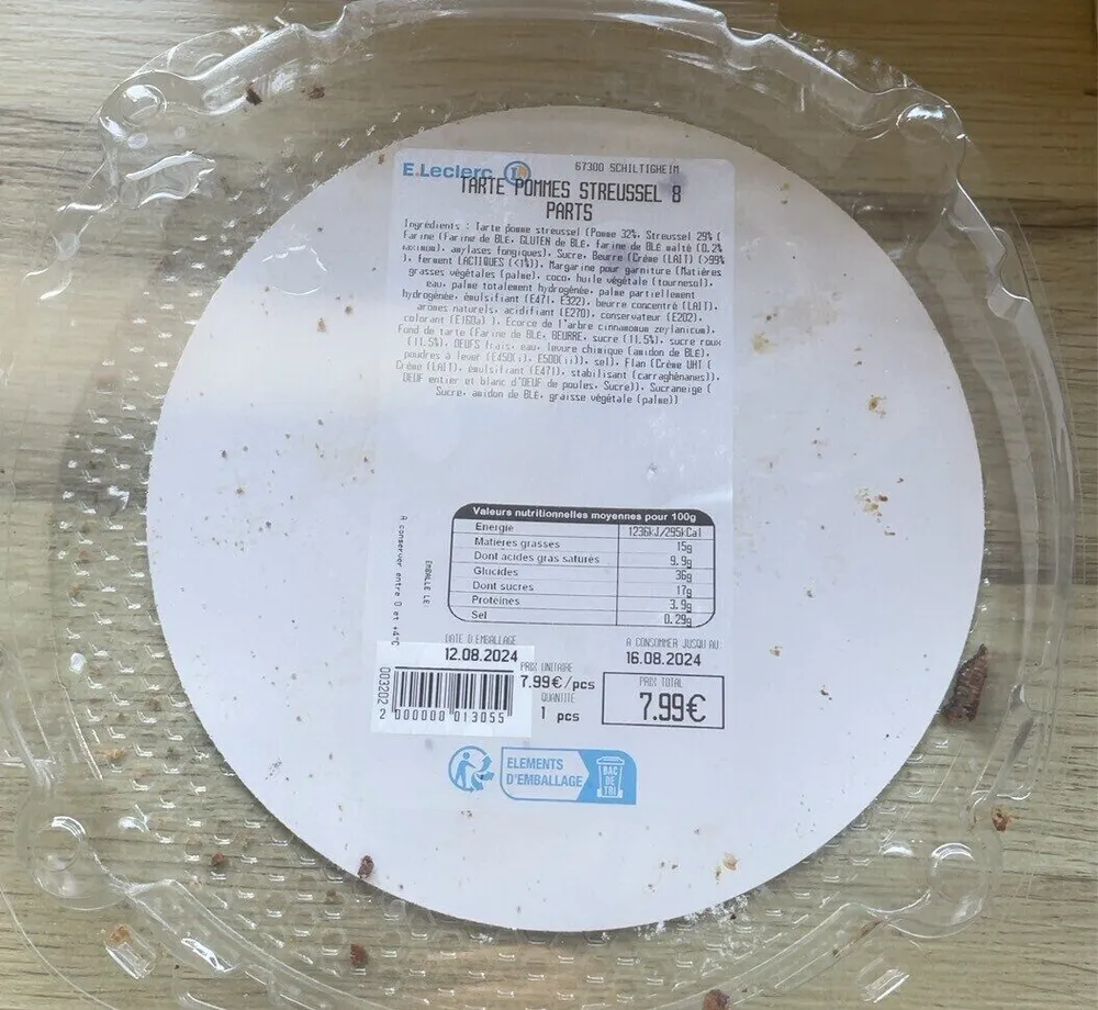 Tarte pomme streussel