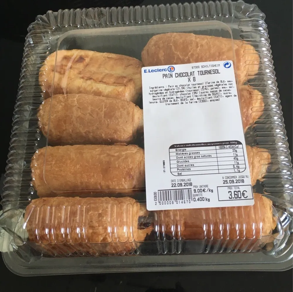 Pain chocolat tournesol