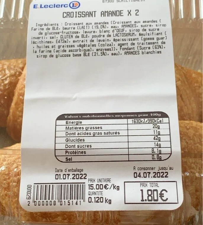 Croissant amande
