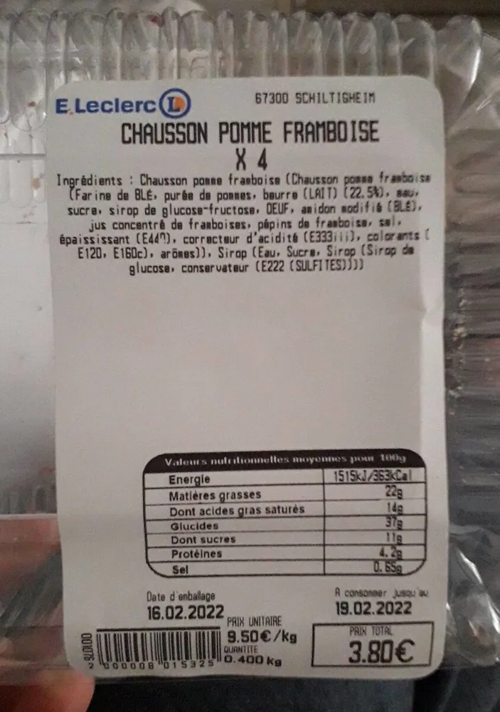 Chausson pomme framboise