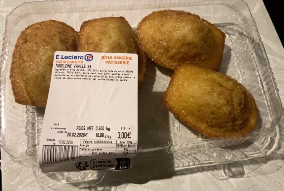 Madeleine vanille X6