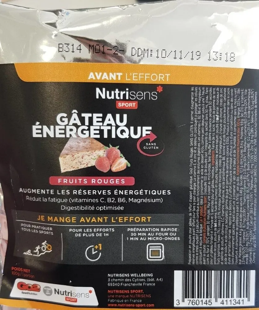 Gâteau Energetique - fruits rouges