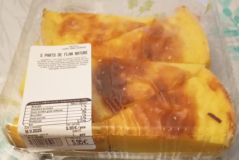 5 parts de flan nature