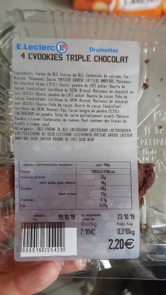 Cookies triple chocolat