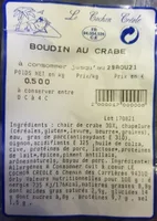Boudin au crabe