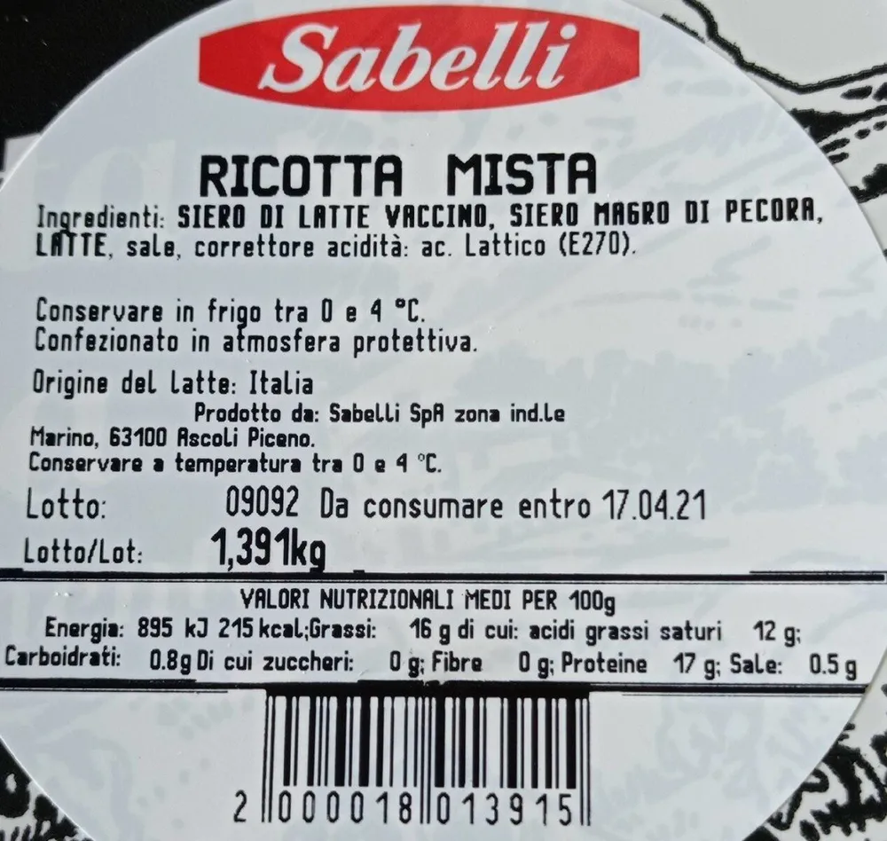 Ricotta mista