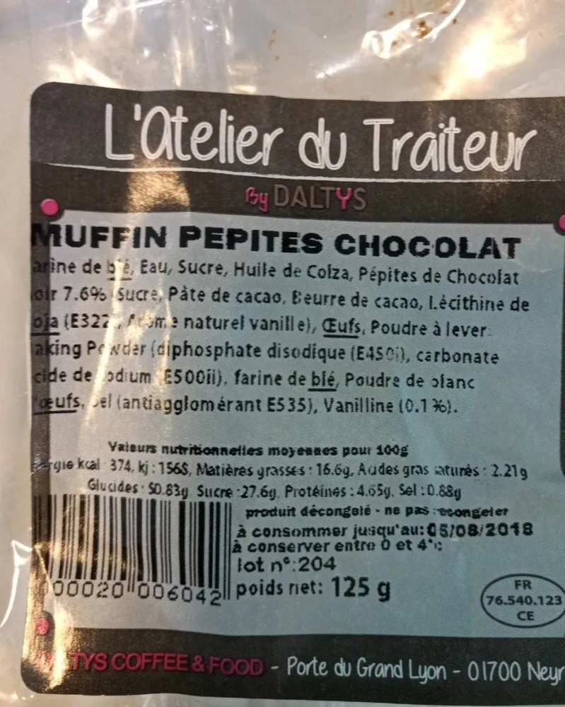 Muffin pépites chocolat