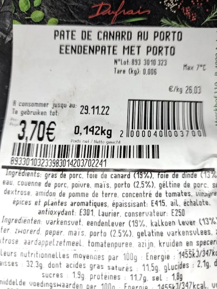 Pâté de canard au porto