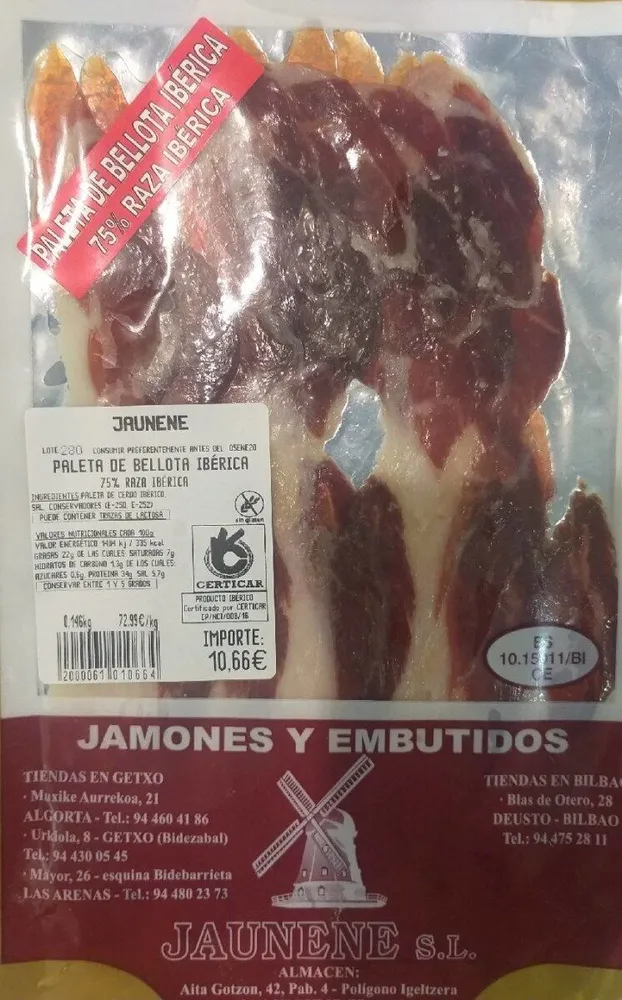 Paleta de bellota ibérica (75%raza ibérica)