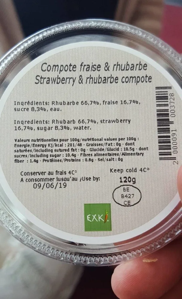 Compote fraise rhubarbe