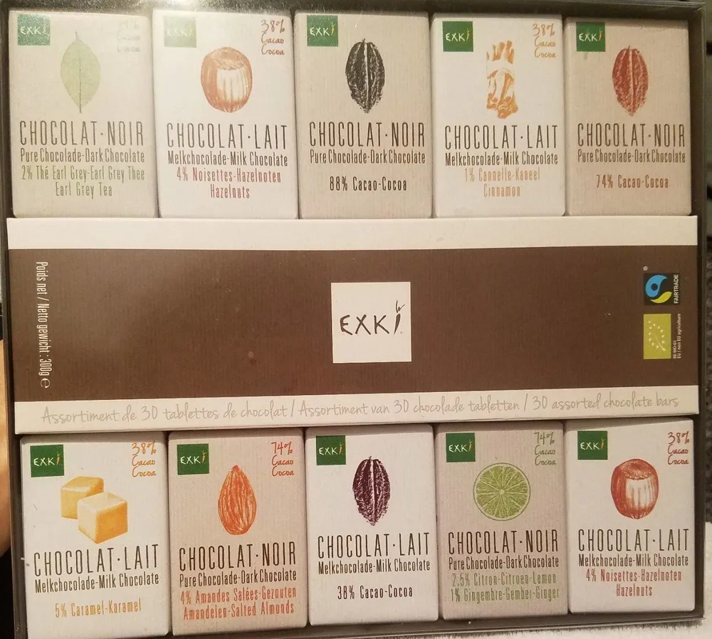 Assortiment de 30 tablettes de chocolat