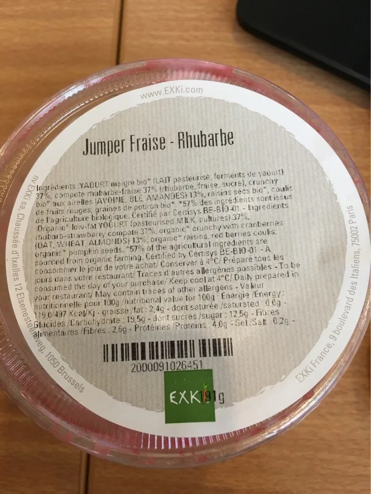 Jumper fraise rhubarbe