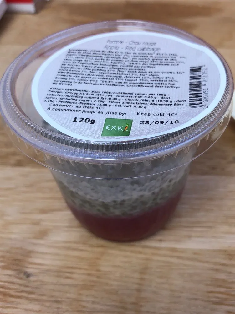 Creme chia pomme chou rouge