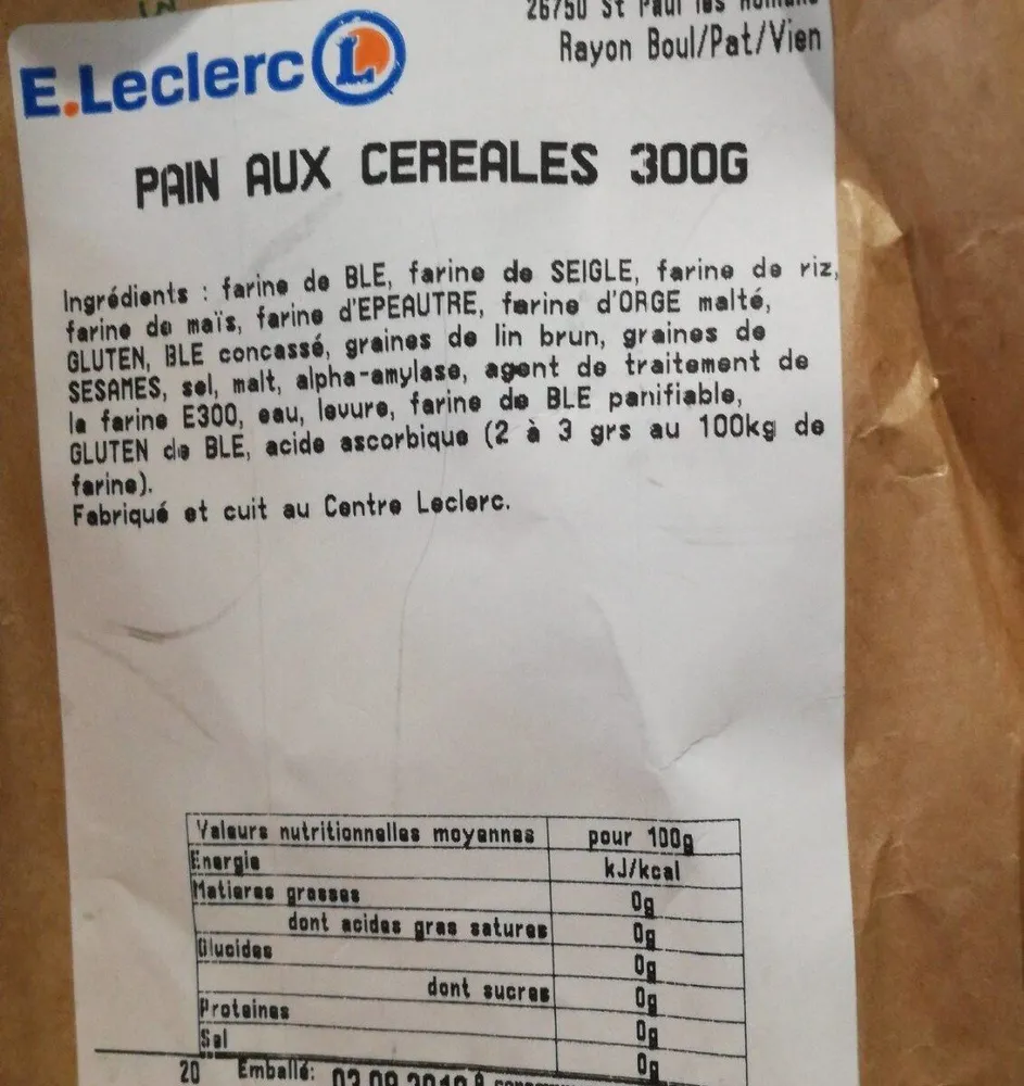 Pain au céréales 300g