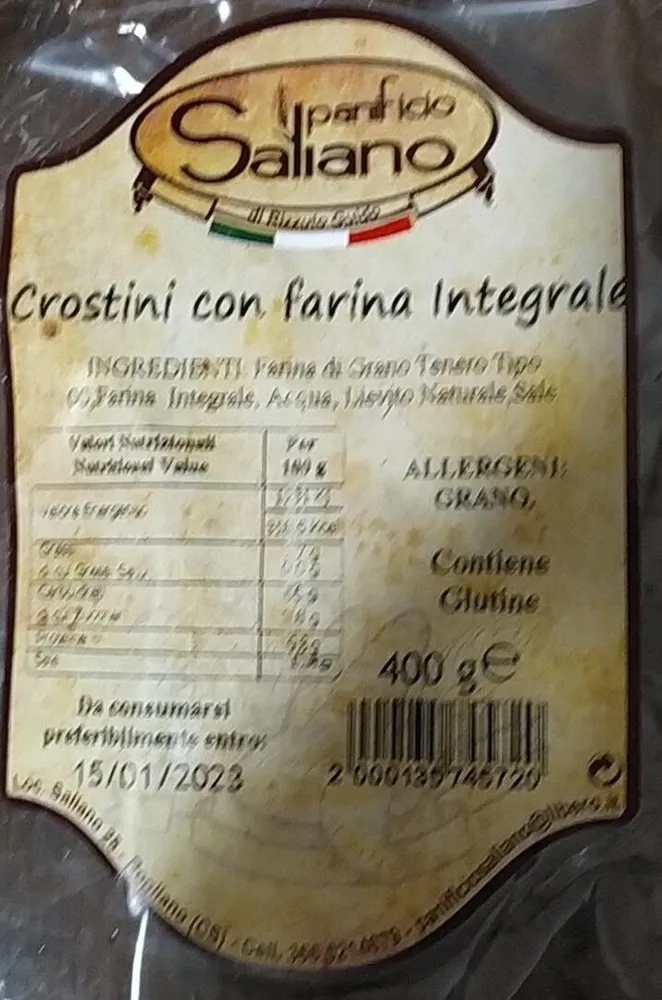 Crostini con farina integrale