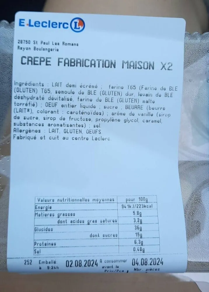 Crêpe fabrication maison