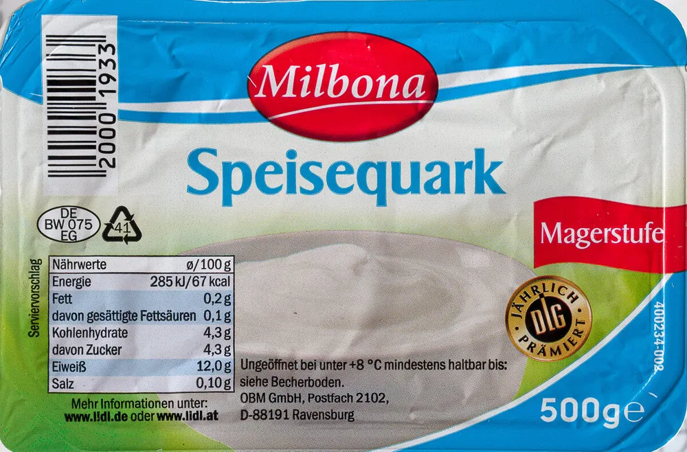 Speisequark Magerstufe