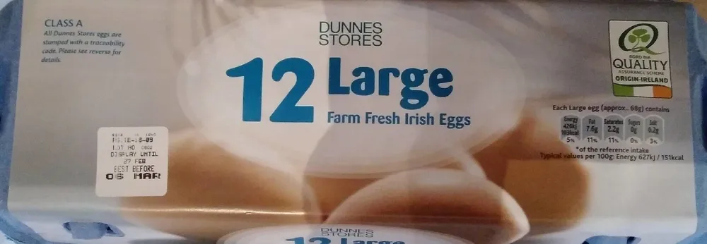 12 Large Farm Fresh Irish Eggs