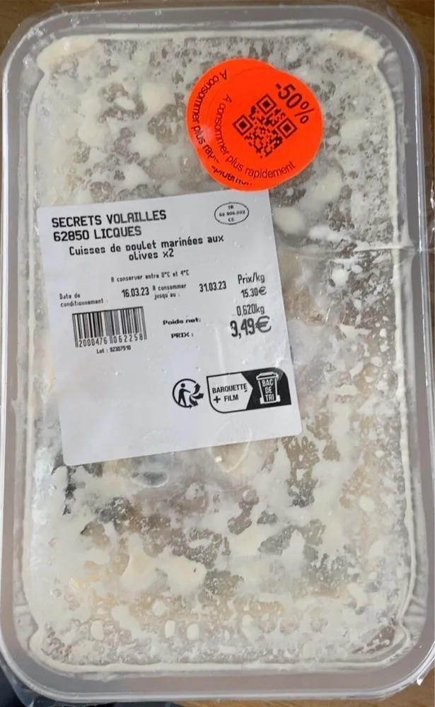 Cuisses de poulet marinées aux olives