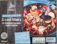 Cod fillets in Mediterranean style sauce