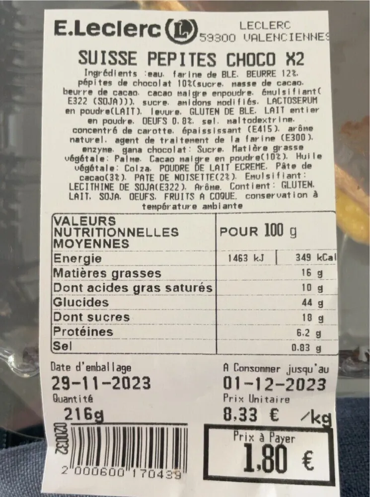 Suisses pepites choco